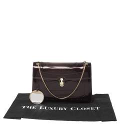Bvlgari Plum Patent Leather Medium Serpenti Forever Shoulder Bag