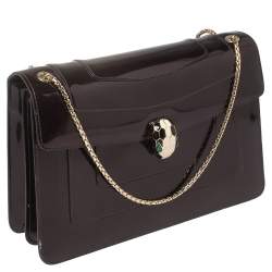 Bvlgari Plum Patent Leather Medium Serpenti Forever Shoulder Bag