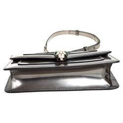 Pre Owned حقيبة كتف بلغاري قلاب فورفر سربنتي جلد ميتالك