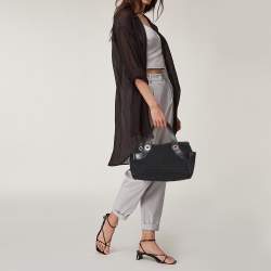 Bvlgari Black Monogram Canvas and Leather Satchel