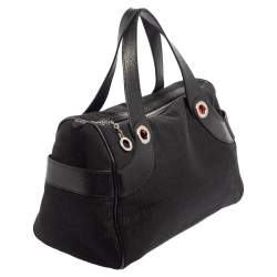 Bvlgari Black Monogram Canvas and Leather Satchel