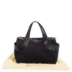 Bvlgari Black Monogram Canvas and Leather Satchel