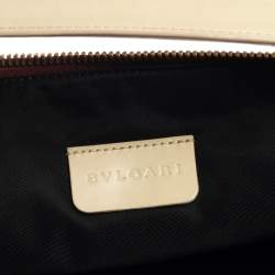 Pre Owned Bvlgari Multicolor Logo Print Fabric and Leather Baguette Shoulder Bag