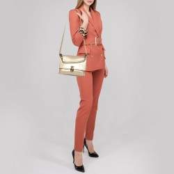 Pre Owned حقيبة بلغاري سلسلة قلاب جلد ثعبان اريدسنت بيج