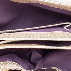 Pre Owned حقيبة بلغاري سلسلة قلاب جلد ثعبان اريدسنت بيج