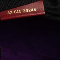 Pre Owned Bvlgari Dark Red Snakeskin and Leather Small Serpenti Scaglie Tote