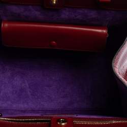 Pre Owned Bvlgari Dark Red Snakeskin and Leather Small Serpenti Scaglie Tote