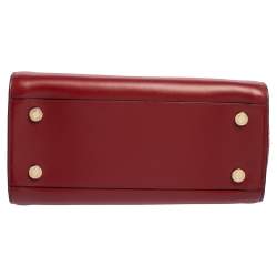 Pre Owned Bvlgari Dark Red Snakeskin and Leather Small Serpenti Scaglie Tote