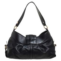 Bvlgari Black Leather Chandra Hobo