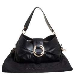 Bvlgari Black Leather Chandra Hobo