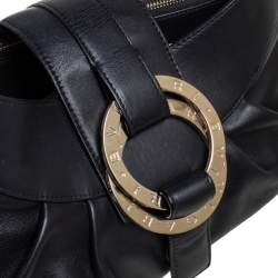 Bvlgari Black Leather Chandra Hobo