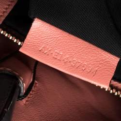 Pre Owned Bvlgari Burgundy/Grey Leather Medium Icona Tote