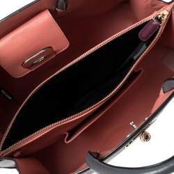 Pre Owned Bvlgari Burgundy/Grey Leather Medium Icona Tote