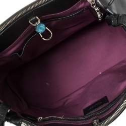 Bvlgari Black Leather and Patent Leather Serpenti Scaglie Tote