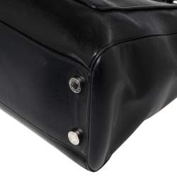 Bvlgari Black Leather and Patent Leather Serpenti Scaglie Tote