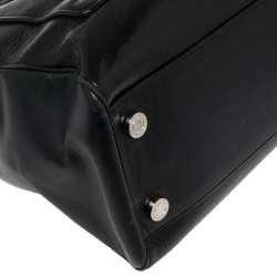 Bvlgari Black Leather and Patent Leather Serpenti Scaglie Tote