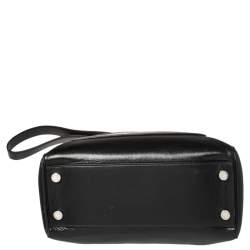 Bvlgari Black Leather and Patent Leather Serpenti Scaglie Tote