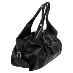 Bvlgari Black Leather Chandra Hobo