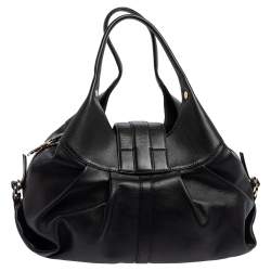 Bvlgari Black Leather Chandra Hobo