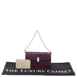 Bvlgari Purple Leather Serpenti Forever Chain Pochette 