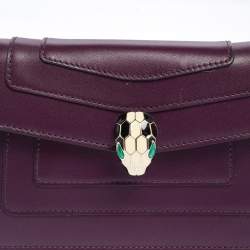 Bvlgari Purple Leather Serpenti Forever Chain Pochette 