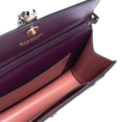 Bvlgari Purple Leather Serpenti Forever Chain Pochette 