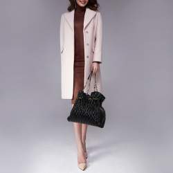 Pre Owned حقيبة يد بلغاري تينا تويستينو جلد مبطنة أسود