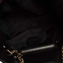 Pre Owned حقيبة يد بلغاري تينا تويستينو جلد مبطنة أسود