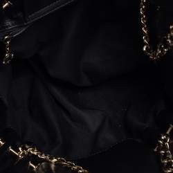 Pre Owned حقيبة يد بلغاري تينا تويستينو جلد مبطنة أسود