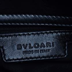 Pre Owned حقيبة يد بلغاري تينا تويستينو جلد مبطنة أسود