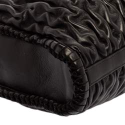 Pre Owned حقيبة يد بلغاري تينا تويستينو جلد مبطنة أسود