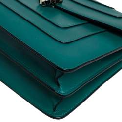 Pre Owned Bvlgari Green Leather Large Serpenti Forever Shoulder Bag