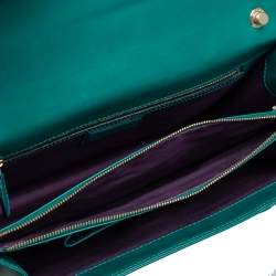 Pre Owned Bvlgari Green Leather Large Serpenti Forever Shoulder Bag