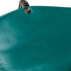 Pre Owned Bvlgari Green Leather Large Serpenti Forever Shoulder Bag