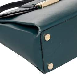 Bvlgari Green/Black Leather Medium Serpenti Viper Top Handle Bag
