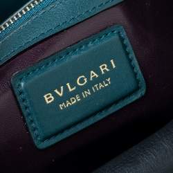 Bvlgari Green/Black Leather Medium Serpenti Viper Top Handle Bag