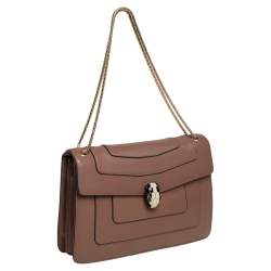 Pre Owned حقيبة كتف بلغاري فوريفر سيربينتي جلد بني متوسطة 