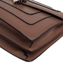 Pre Owned حقيبة كتف بلغاري فوريفر سيربينتي جلد بني متوسطة 