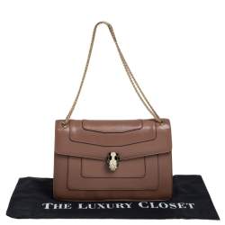 Pre Owned حقيبة كتف بلغاري فوريفر سيربينتي جلد بني متوسطة 