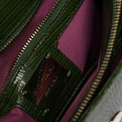 Pre Owned Bvlgari Green Lizard Medium Serpenti Forever Shoulder Bag