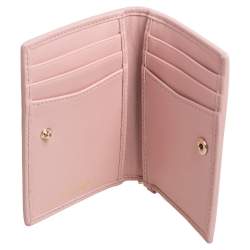 Bvlgari Light Pink Quilted Leather Serpenti Bifold Card Holder