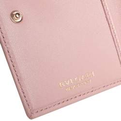 Bvlgari Light Pink Quilted Leather Serpenti Bifold Card Holder