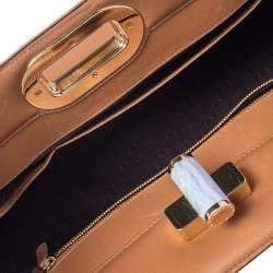 Bvlgari Tan Leather Isabella Rossellini Top Handle Bag