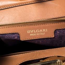 Bvlgari Tan Leather Isabella Rossellini Top Handle Bag