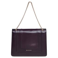 Pre Owned حقيبة كتف بولغاري سيربنتي فوريفر جلد برقوقي كبيرة