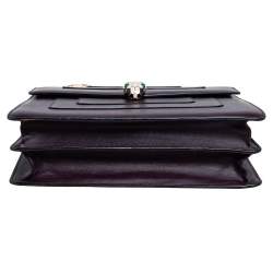 Pre Owned حقيبة كتف بولغاري سيربنتي فوريفر جلد برقوقي كبيرة