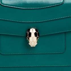 Bvlgari Green Leather Medium Serpenti Forever Shoulder Bag
