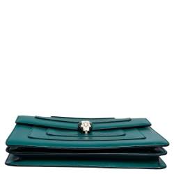 Bvlgari Green Leather Medium Serpenti Forever Shoulder Bag