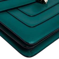 Bvlgari Green Leather Medium Serpenti Forever Shoulder Bag