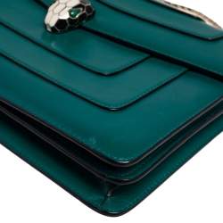 Bvlgari Green Leather Medium Serpenti Forever Shoulder Bag